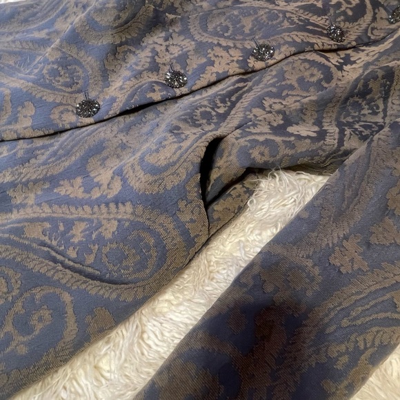 Merona Blue and Gold Paisley Coat - Picture 3 of 7